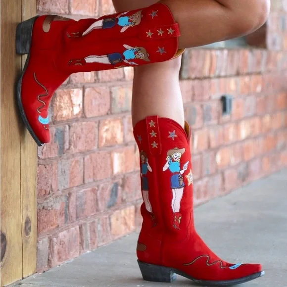 Old Gringo red suede embroidered cowgirl boots - Picture 2 of 7